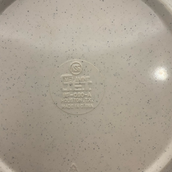 Set Of 22 G.E.T. Melamine Vintage Plates 9” #BF-090-A Beige Brown Strips Speckle